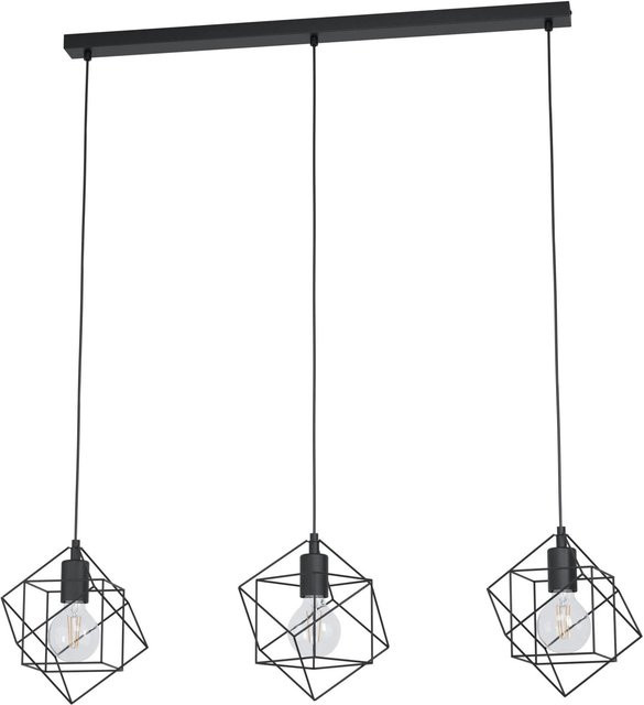 Eglo Hängeleuchte Straiton 3-flammig Schwarz Vintage Design E27 60 W - Bild 1