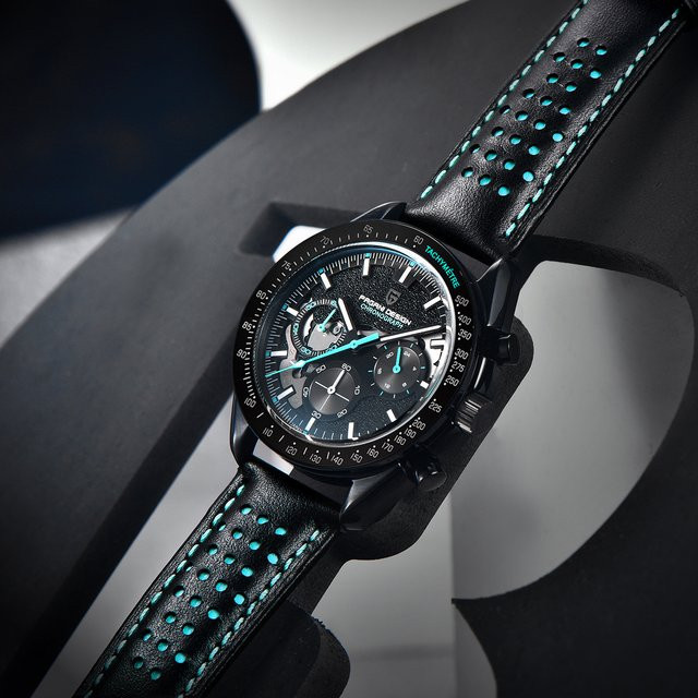 PAGANI DESIGN Chronograph, Quarz, Edelstahl, Saphirglas, Herren, Schwarz - Bild 1