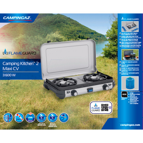 Campingaz Camping Kitchen 2 Maxi CV Kartuschenkocher mit 2 Brennern, Silber - Bild 2