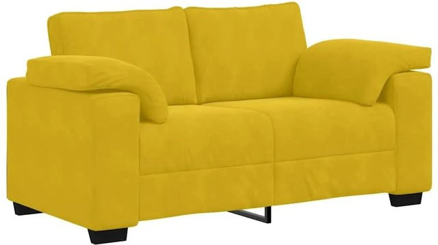 vidaXL Zweisitzer-Sofa in Gelb mit Samtbezug und Armlehnen im modernen Design - Bild 1