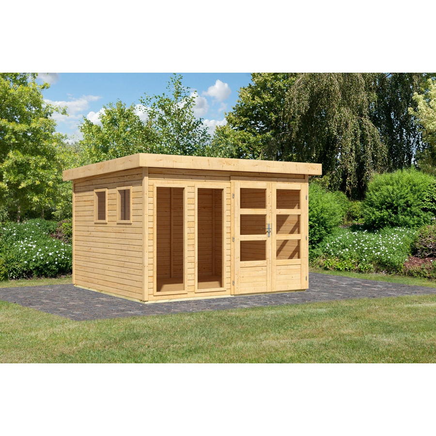 Karibu Gartenhaus Maradi 6 aus Massivholz Fichte in Braun mit Flachdach B/T/H: 216 x 298 x 302 cm - Bild 2