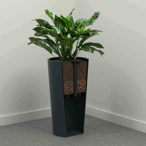 Siena Garden Pflanzgefäß Locon Groove in Graphit aus Kunststoff, Durchmesser: 30 cm, Höhe: 57 cm - Bild 4