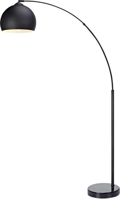 Teamson Home Arquer Bogenlampe im Mid-Century Modern Stil mit schwarzem Kunstmarmor-Sockel und Glockenschirm, Höhe: 170 cm - Bild 1