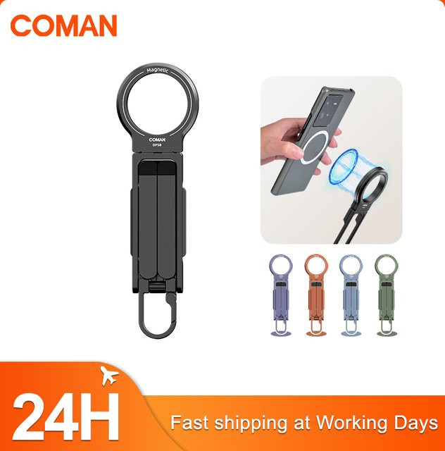 COMAN DP58 Magnetisches Smartphone-Stativ aus Aluminium in Schwarz für iPhone und Samsung mit MagSafe Kompatibilität - Bild 1