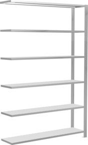 Schulte Anbauregal Büro-Steckregal MULTIplus85 mit 6 Fachböden und Kreuzstrebe in RAL 7035 Lichtgrau, B/T/H: 200 x 130 x 30 cm - Bild 1