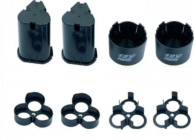 DAZZLEEX 2er-Set Gehäuse für 12V 3S Li-Ion Akkus, Ersatzgehäuse für Akku-Packs von Lithium-Bohrmaschinen, Schwarz - Bild 1