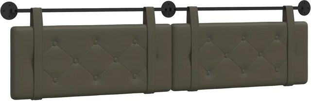 vidaXL Polsterpaneel Wandmontiert Grau Kunstleder B/H/T: 210 x 55 x 5 cm - Bild 1