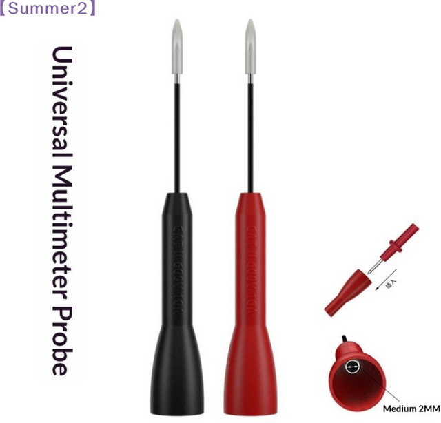 Xia2 Testkabelverlängerungsabdeckungen in Schwarz, 2-mm-Multimeter-Prüfnadeln für Messleitungen - Bild 1