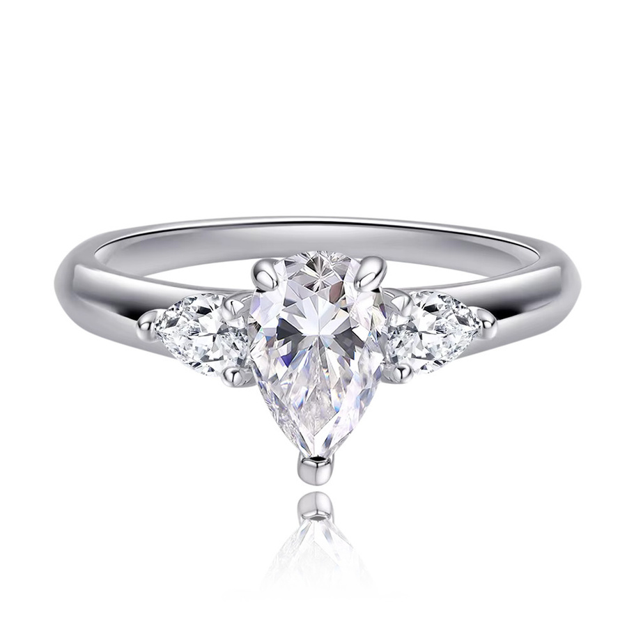 COSYA 3-Stein-Ring, Moissanit, 925 Silber, Damen - Bild 6