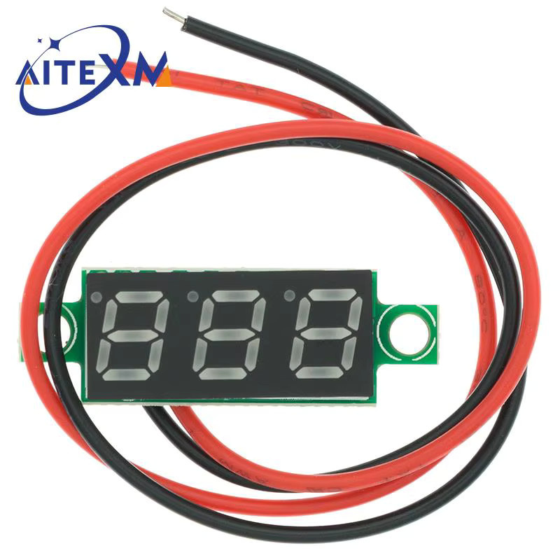 AITEXM ROBOT 4er Set Mini Digital Voltmeter 0,28 Zoll mit LED Bildschirm, Spannungstester 2,5 V-40V in Rot, Blau, Gelb und Grün - Bild 3