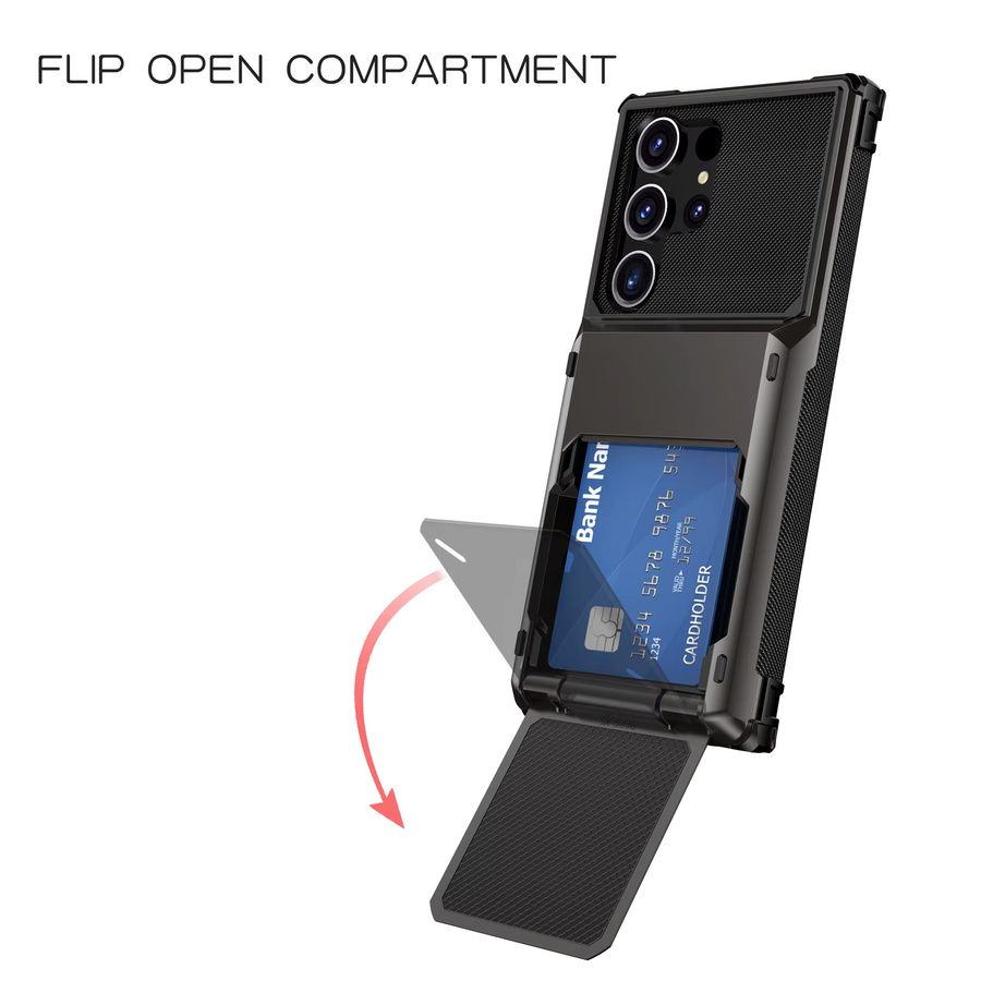 Stoßfeste Brieftaschen-Handyhülle mit Kartenfächern für Samsung Galaxy S26 S25 S24 S23 S22 S21 S20 S10 Note 20 10 FE Ultra Edge Plus in Schwarz - Bild 2