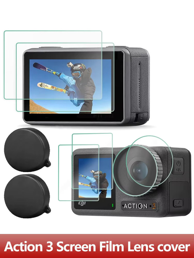 DJI OSMO Action 5 PRO 4 3 Displayschutzfolie und Objektivschutz aus gehärtetem Glas, transparent - Bild 3