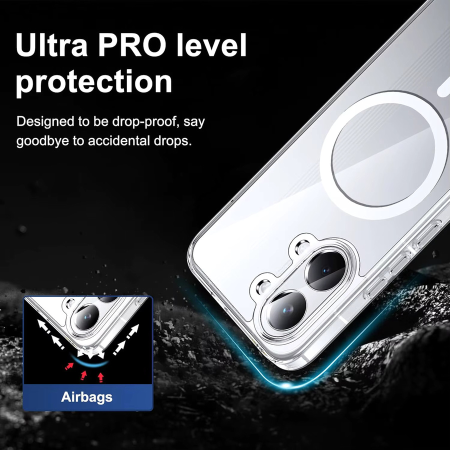 Stoßfeste und kabellose magnetische Ladehülle für Xiaomi Poco X8 Pro Max 5G mit transparenter Rückseite - Bild 2