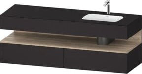 Duravit Einbauwaschtisch-Möbel-Set Qatego in Grau und Schwarz, B/T/H: 160 x 50 x 60 cm - Bild 1