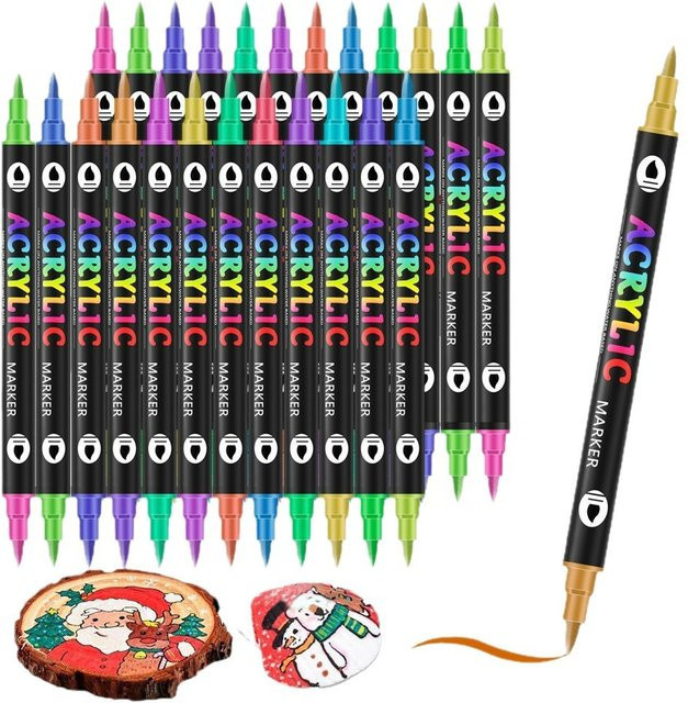 CONUSEA Acrylmarker Set mit Dual Tip für Zeichnungen und DIY-Handwerk, Mehrfarbig - Bild 1