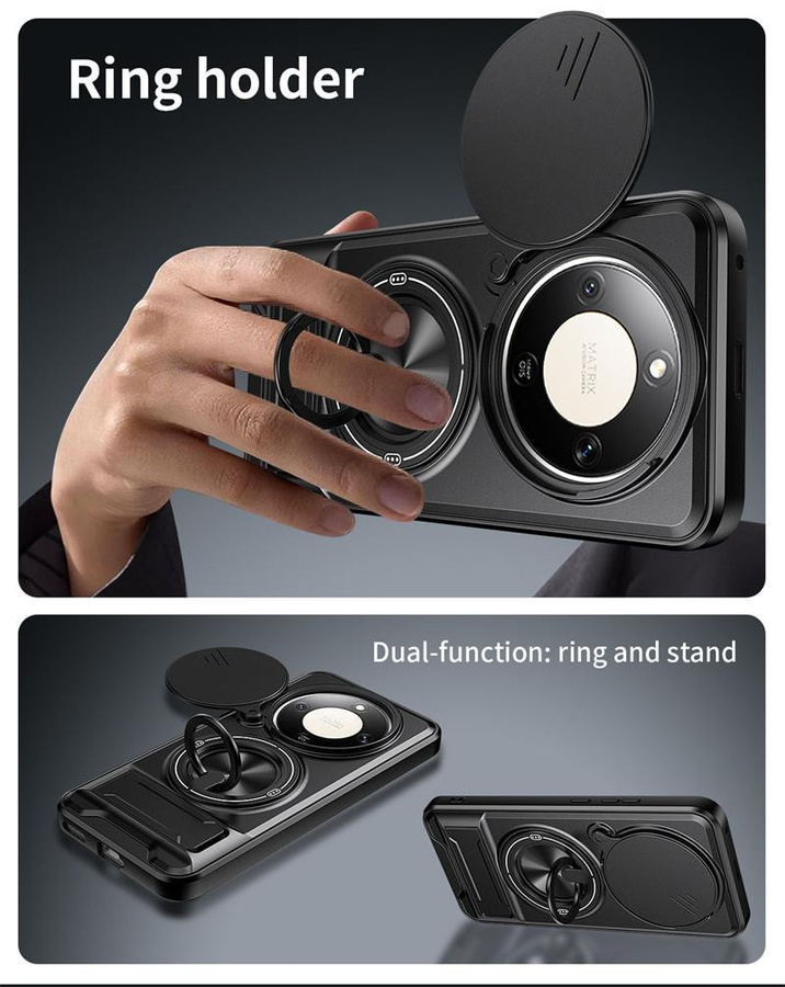 Magic8 Lite 5G Magnetische Ringhalter Handyhülle für Honor Magic 8 Lite 5G in Schwarz - Bild 4
