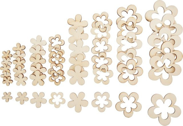 VBS Streuteile Blüte Yolli aus Sperrholz in Naturfarben Beige für Frühlingsdekorationen und Sommer - Bild 1