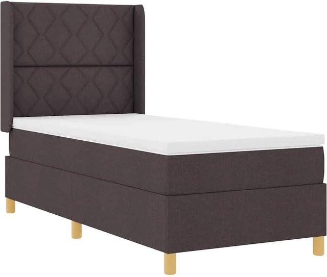 vidaXL Boxspringbett Hybrid mit Matratze und Taschenfederkern in Braun, B/T/H: 140 x 200 x 280 cm - Bild 1