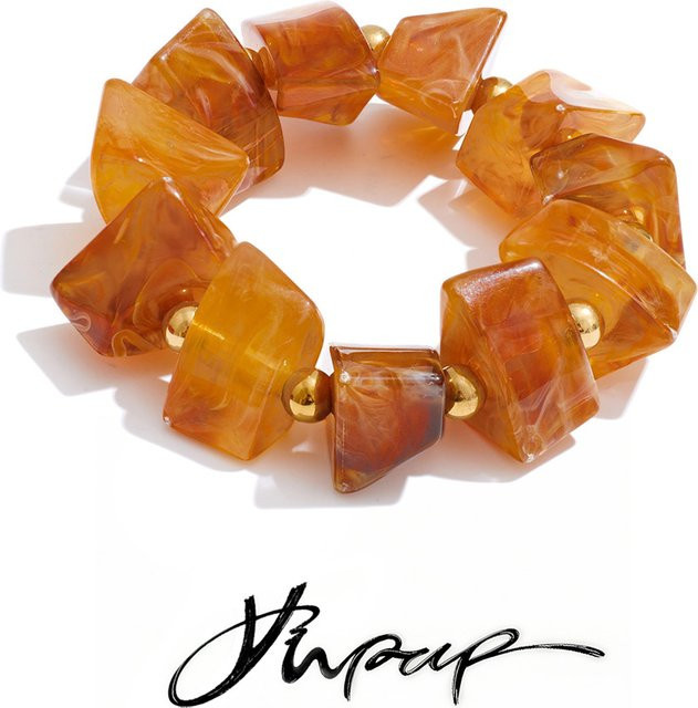 Yhpup Armband, bernsteinfarbenes Harz, Acryl, Damen - Bild 1