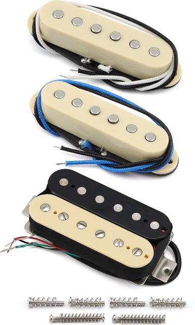 FLEOR SSH-Set mit 3 Alnico 5 Single-Coil und Humbucker Gitarren-Tonabnehmern für E-Gitarren (6K + 6K + 8K) - Bild 1