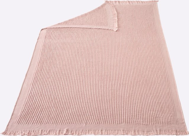 Pereira da Cunha Plaid aus 100% Baumwolle in Musselin, Farbe: Puder, B/T/H: 200 x 130 x 130 cm - Bild 1