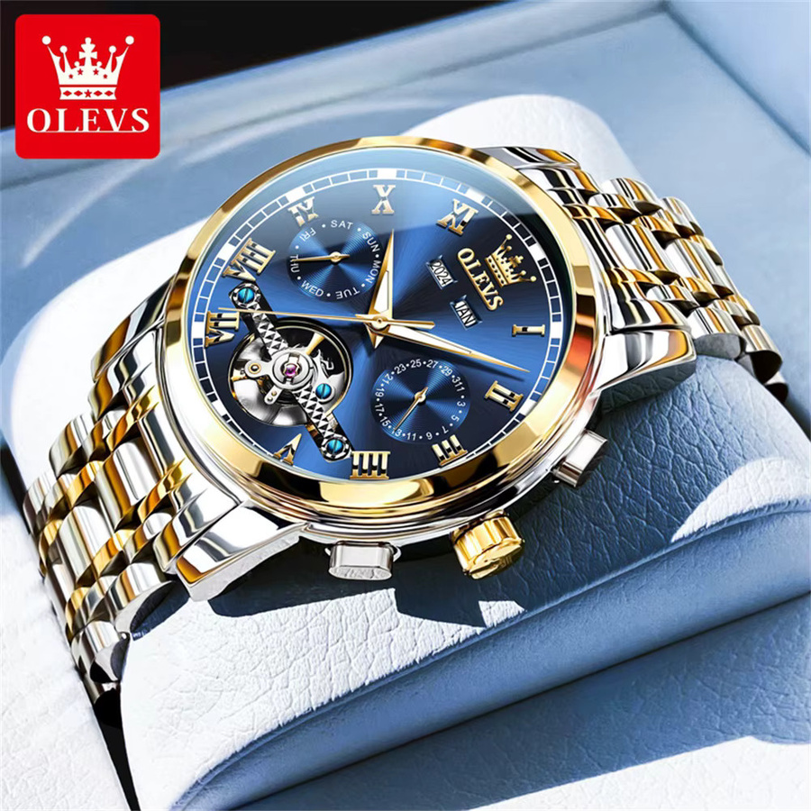 OLEVS Armbanduhr Automatik, Edelstahl, Silber, Herren - Bild 2