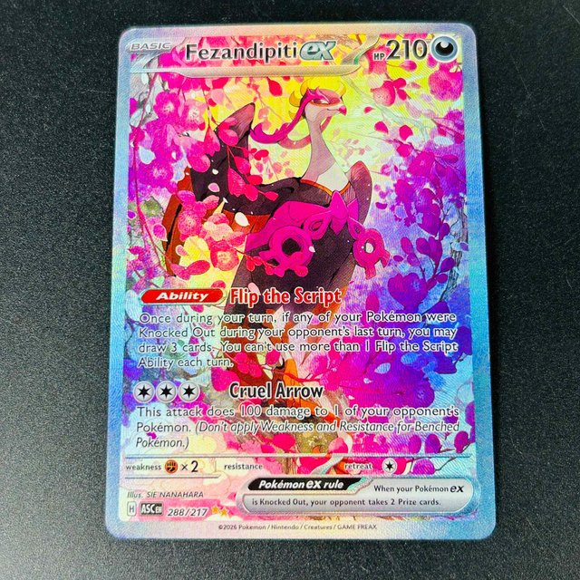 Pokémon Fezandipiti ex SAR Holo DIY Strukturierte Karte, Englisch - Bild 1