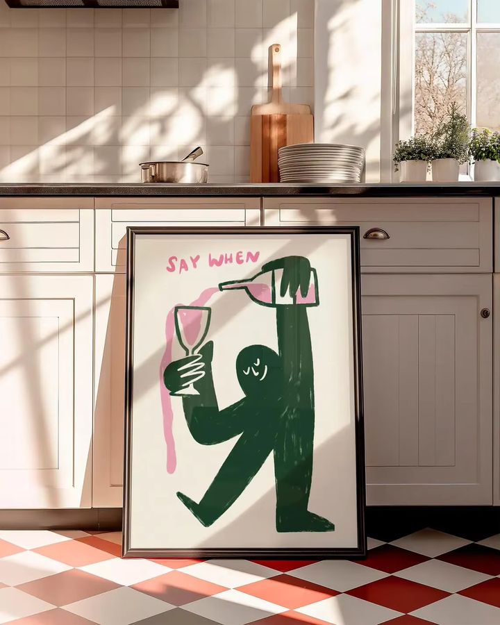 Abstrakte Wandkunst SHENCHEN Say When mit Typografie und Figur in Multicolor - Bild 2