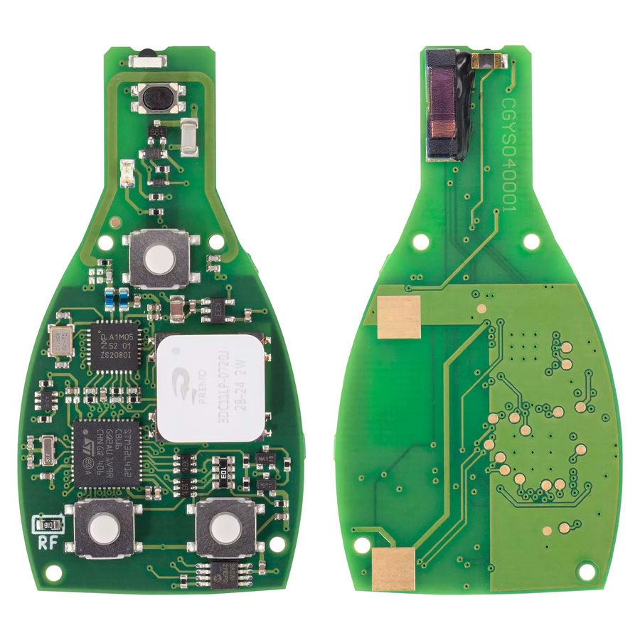 CG MB 08 Version Keyless Go Ersatzschlüssel 315 MHz/433 MHz mit Gehäuse für Mercedes Benz W164 W221 W216 ab Baujahr 2005–2010, Schwarz - Bild 4