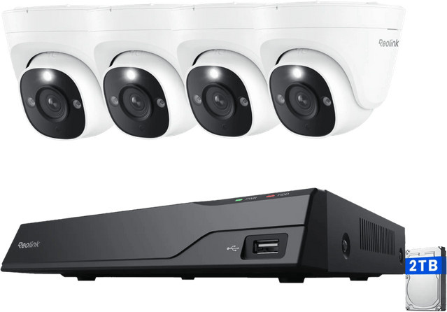 Reolink NVS8-8MD4 Videoüberwachungskit mit 8-Kanal Netzwerkrekorder und 4 LAN IP Außenkameras in Weiß - Bild 1
