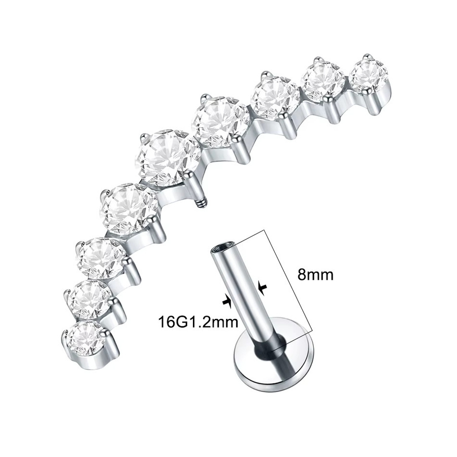 WTX Ohrringe, Titan, Zirkonia, Silber, Unisex - Bild 1