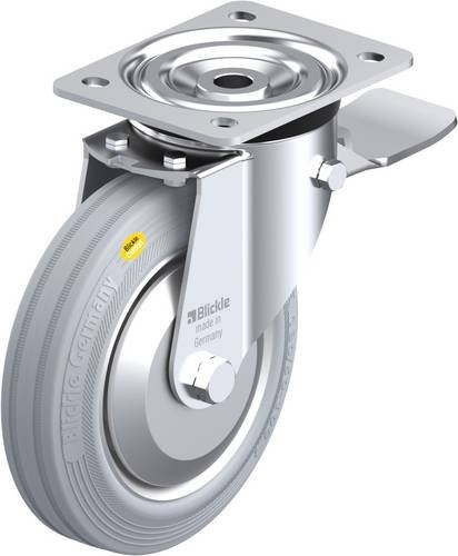 Blickle Lenkrolle mit Feststeller L-RD 182R-ST-VLI-FA, Rad-Durchmesser: 180 mm, Tragfähigkeit: 300 kg, verzinkter Stahl - Bild 1
