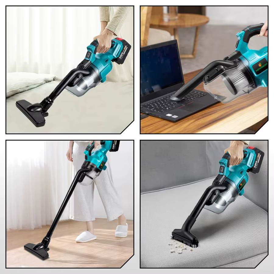 YOFIDRA Kabelloser elektrischer Staubsauger 1000 W in Türkis für Makita-Akkus - Bild 2