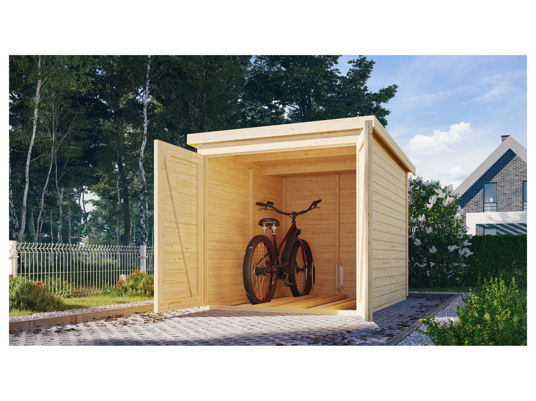 KARIBU Fahrradgarage aus naturbelassenem Holz - Bild 2
