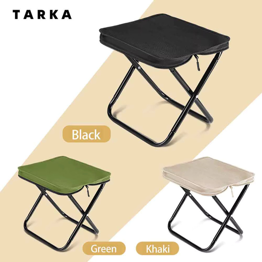 TARKA Camping-Klappstuhl als leichter Handhocker in Schwarz für Outdoor, Wandern und Angeln - Bild 2