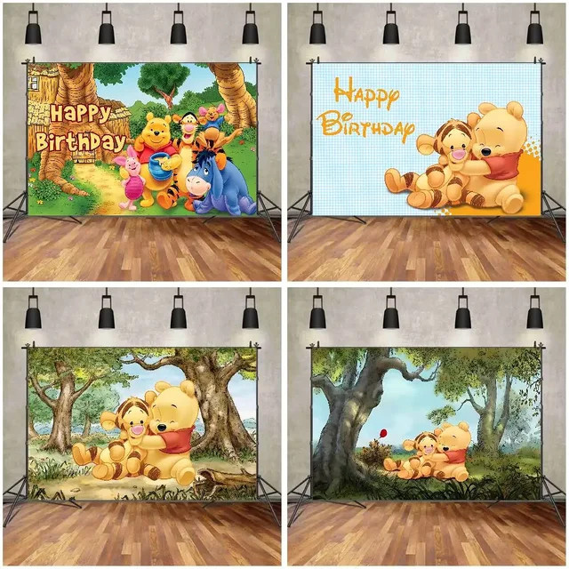 Mesuca Fotohintergrund Winnie the Pooh Poster aus Papier, Mehrfarbig, Rechteckig - Bild 1