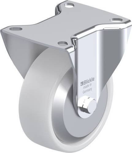 Blickle Bockrolle B-PO 100KA-FA in Weiß mit Stahlgehäuse, Rad-Durchmesser: 100 mm, Tragfähigkeit: 250 kg - Bild 1
