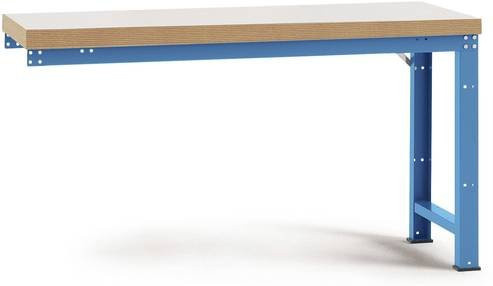 Manuflex Anbauwerkbank Profi Standard aus Stahl und Kunststoff, Farbe: Blau/Grau, B/T: 1800 x 700 mm - Bild 1