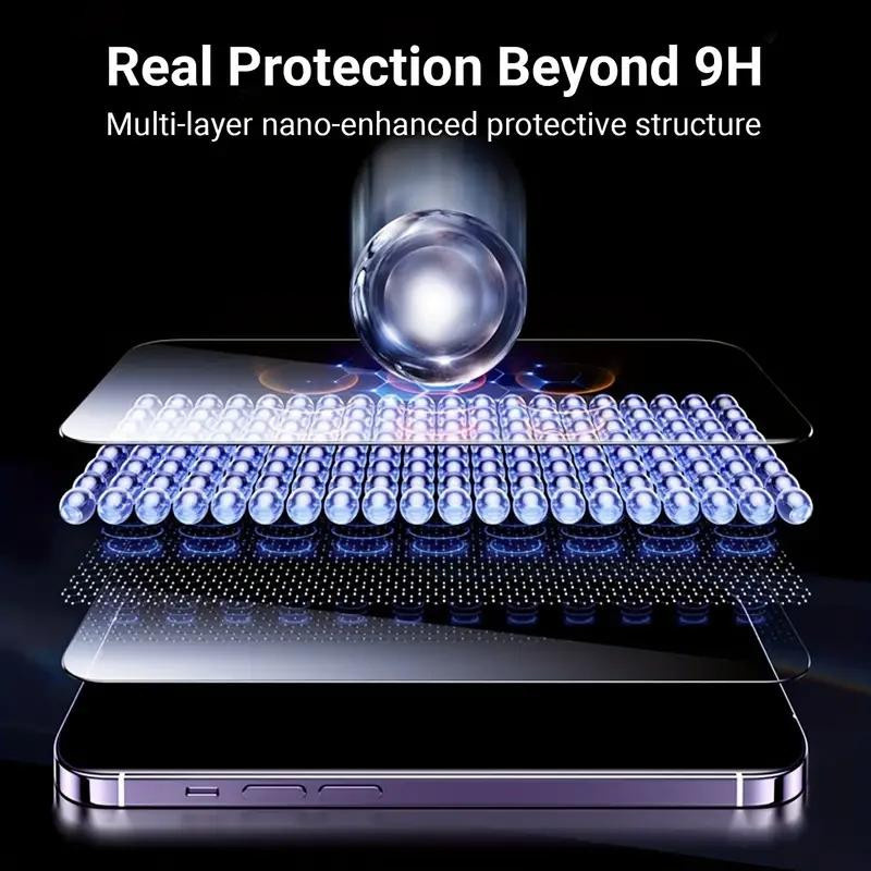 3er Pack BigDiscounts Displayschutzfolie aus gehärtetem Glas für iPhone 16 Pro Max, schwarz - Bild 5