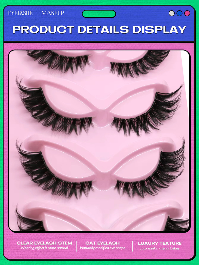Veltrinay Fake Lashes Cat Eye, Faux Nerz Wimpern, Natural Look - Bild 4