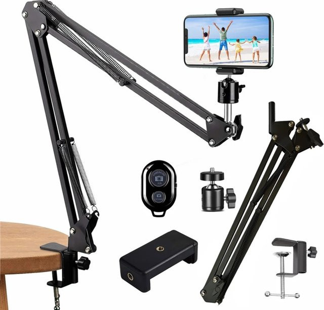 FGCLSY Flexibles Armstativ für Telefonständer in Schwarz mit 360 Grad Rotation für Tisch, Laptop und Video-Aufnahmen - Bild 1