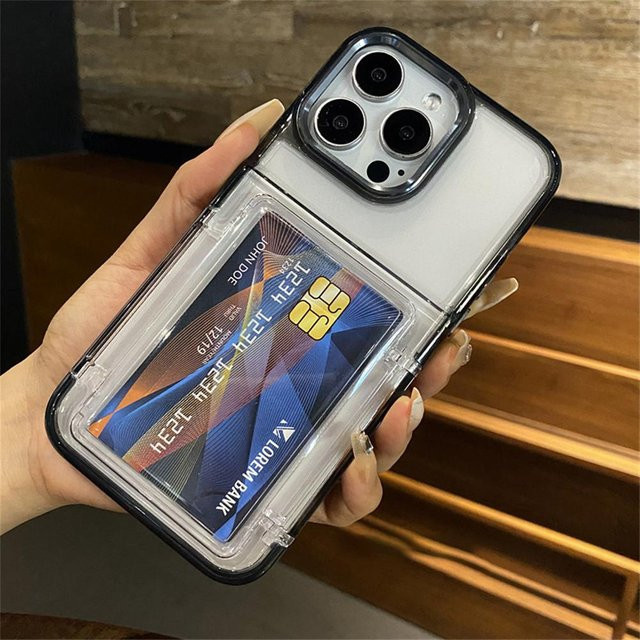 YULIN Transparente Handyhülle mit Kartensteckplatz für iPhone 11 bis iPhone 17 Pro Max, Stoßfeste Acrylhülle - Bild 1