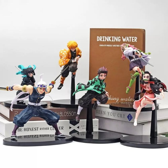Bandai Demon Slayer Actionfiguren, Tanjirou/Agatsuma Zenitsu/Kyoujurou, PVC-Modell - Bild 1