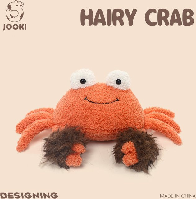 DOYOUDO Plüschtier Krabbe in Orange, weiches Kuscheltier für Kinder, Höhe: 22 cm - Bild 1