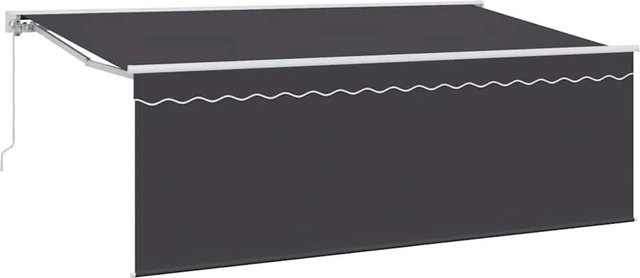 vidaXL Einziehbare Markise aus Polyester und Aluminium in Creme, B: 350 cm, T: 200 cm - Bild 1