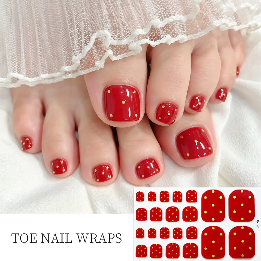 MAFANAILS Zehennagel-Aufkleber, Rot-Gold, 22 Stück, Unisex - Bild 2