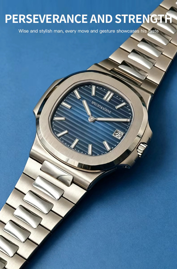 Specht & Söhne Armbanduhr, Quarz, Edelstahl, Blau, 40 mm, Herren - Bild 4