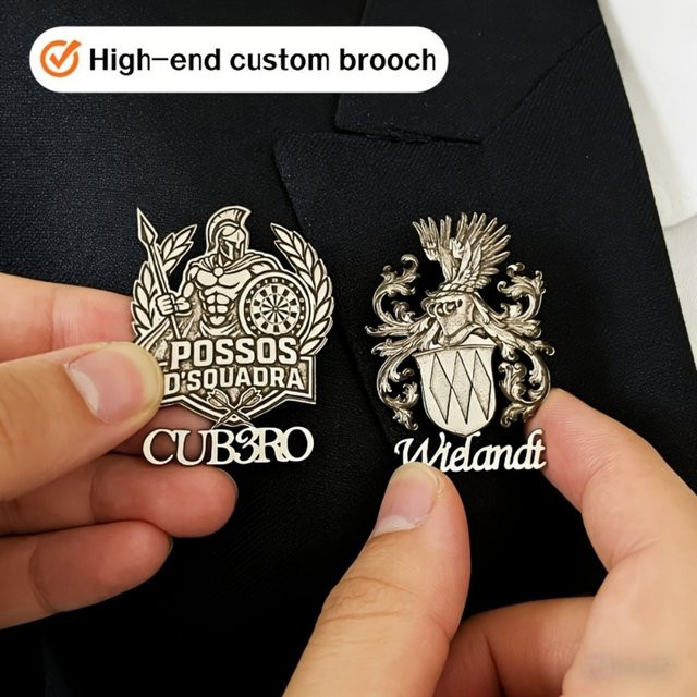RetroGem Brosche Edelstahl, personalisiert - Bild 1
