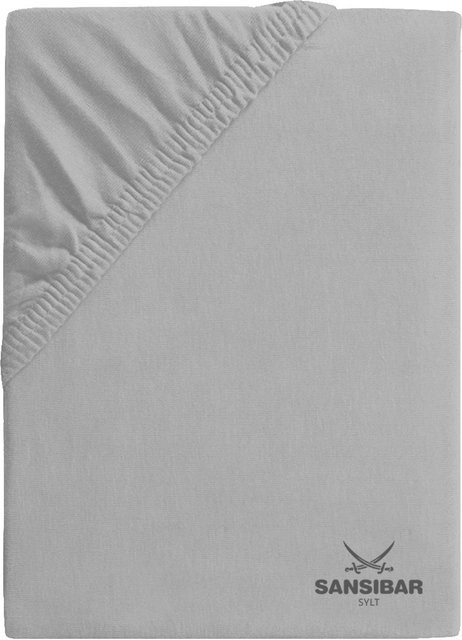 Topperbezug SANSIBAR Jersey aus Baumwolle, Grau, B/T: 100 x 200 cm - Bild 1