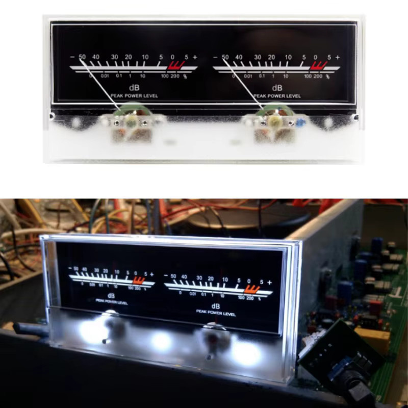 Doppelzeiger VU Meter Stereo Audio Verstärkerplatine mit einstellbarer Hintergrundbeleuchtung und Treiber zur Schallpegelanzeige - Bild 5